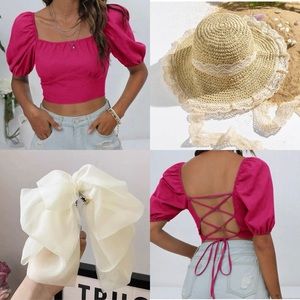 Lace up Backless Crop Top